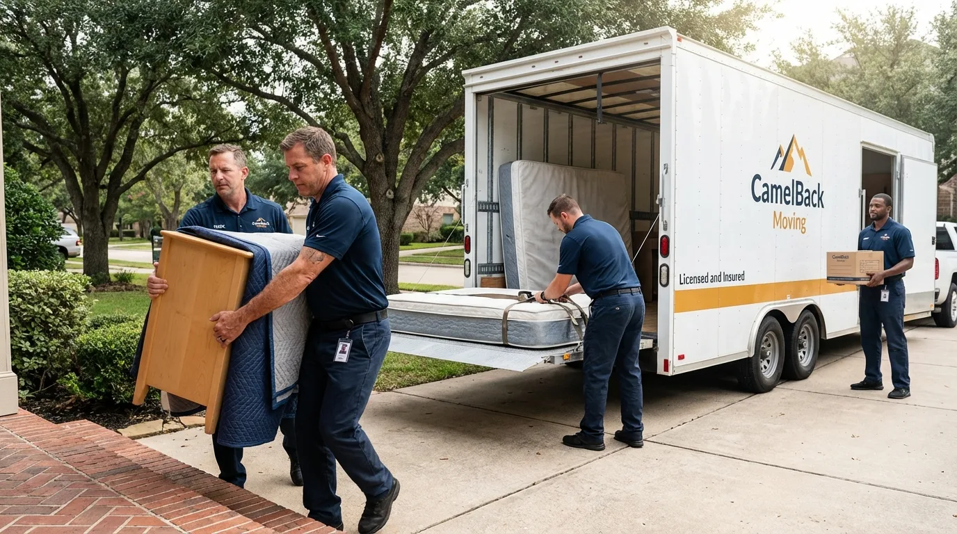 Crew loading residential truck for cross-state move from Lee, MA